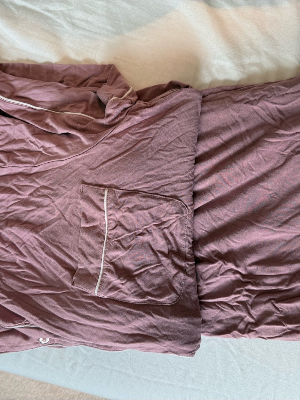 Little Sleepies Mauve Two-Piece Pajama Set with Contrast Piping
